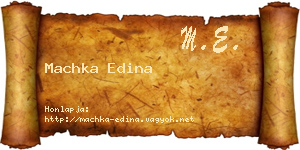 Machka Edina névjegykártya